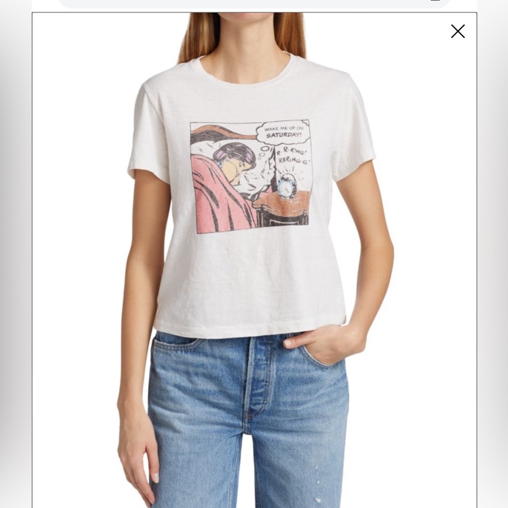Re/Done NWT “Wake me up when it’s Saturday.” Graphic Tee Retail $160